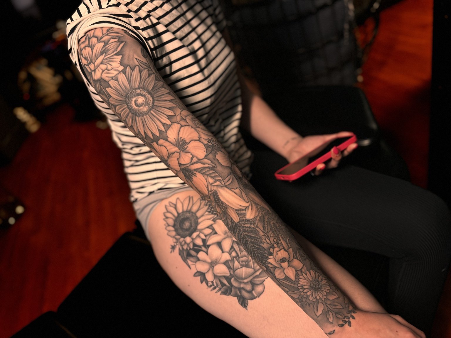 Floral sleeve tattoo