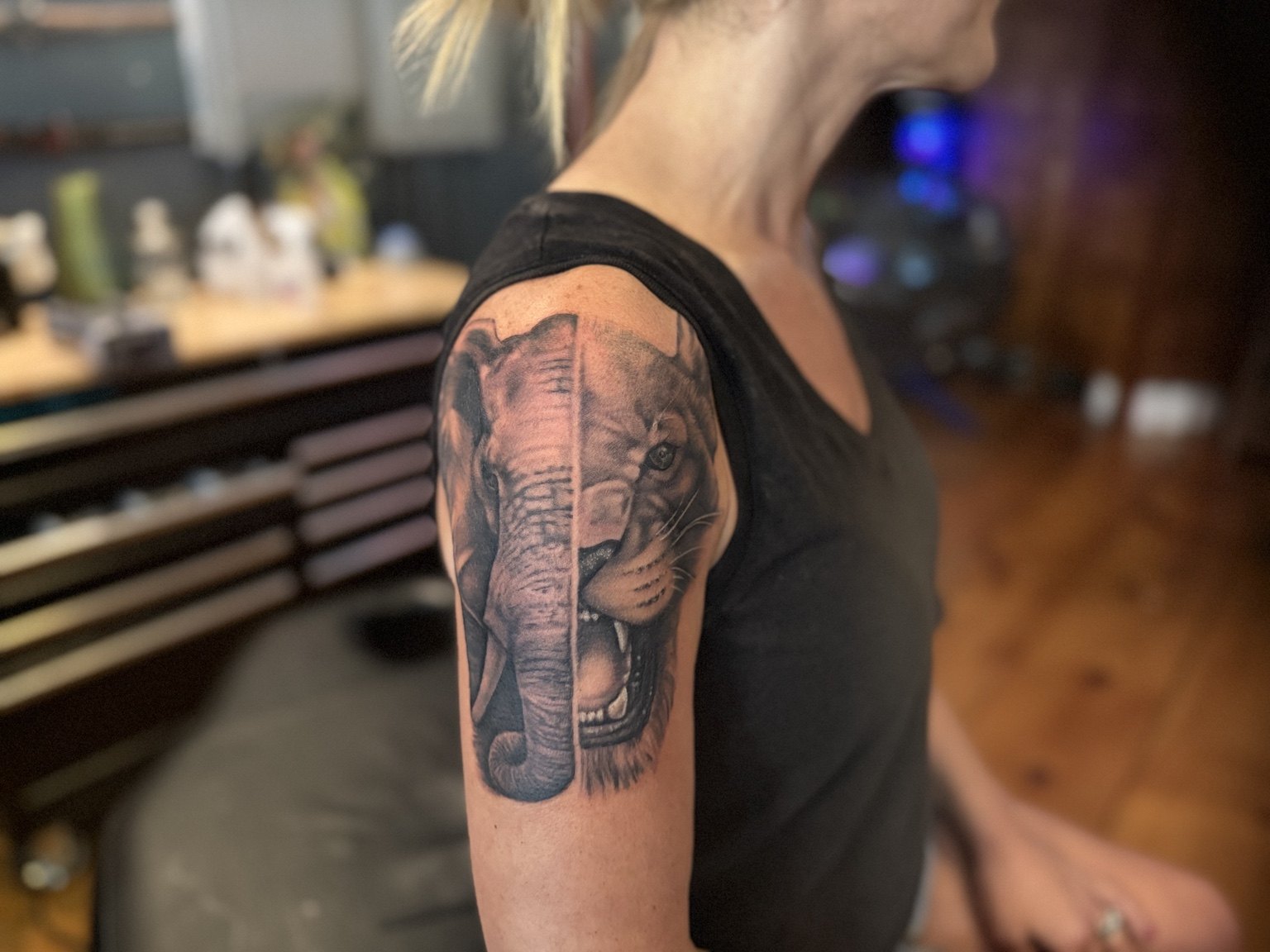 Memorial wings tattoo